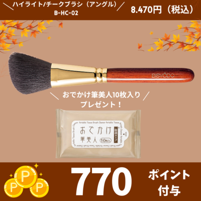 ハイライトチークブラシ （アングル）【正規品】B-HC-02