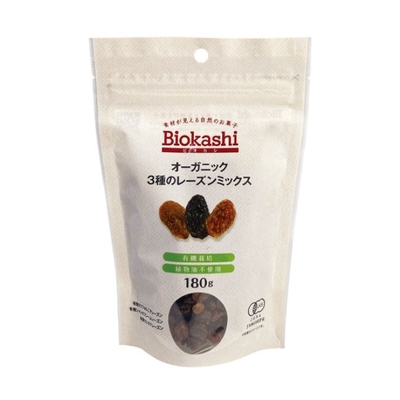 ビオカシ　オーガニック3種のレーズンミックス　180ｇ
