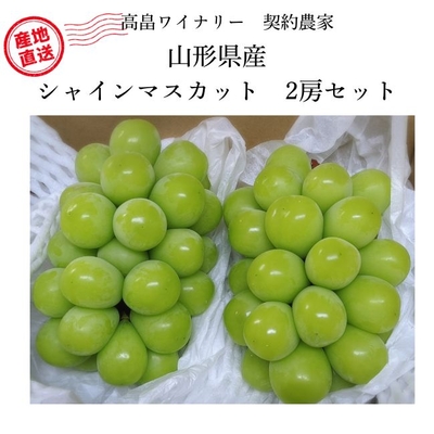 【高級ぶどう予約販売】シャインマスカット2房セット　（約700ｇ&times;2）