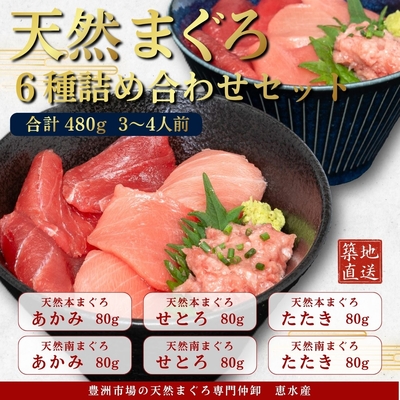 【ギフトにおすすめ】天然本まぐろ＆天然南まぐろ （あかみ・せとろ・たたき 各80g）