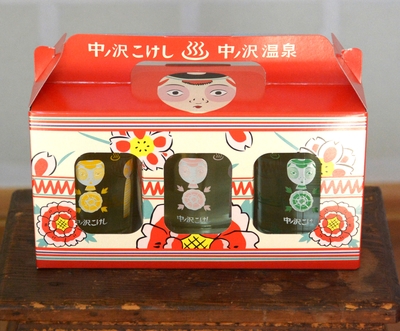 中ノ沢こけしワンカップセット(180mlｘ3)