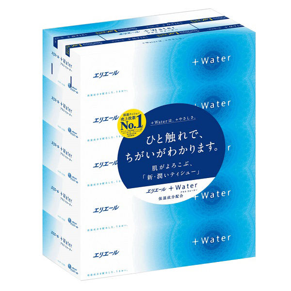 ティッシュペーパー 保湿 180組 5箱入 エリエール Water アマノネット アマノネットショップ