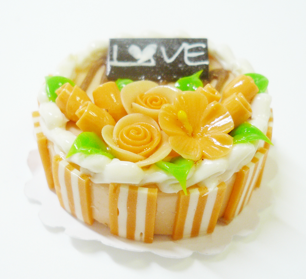 激安 ミニチュア ネコポス便 ラウンド型 ケーキ022 ミニチュア雑貨 ミニチュアフード ミニチュアスイーツ ホールケーキ ミニチュア ｃｈａｉｄｅｅ