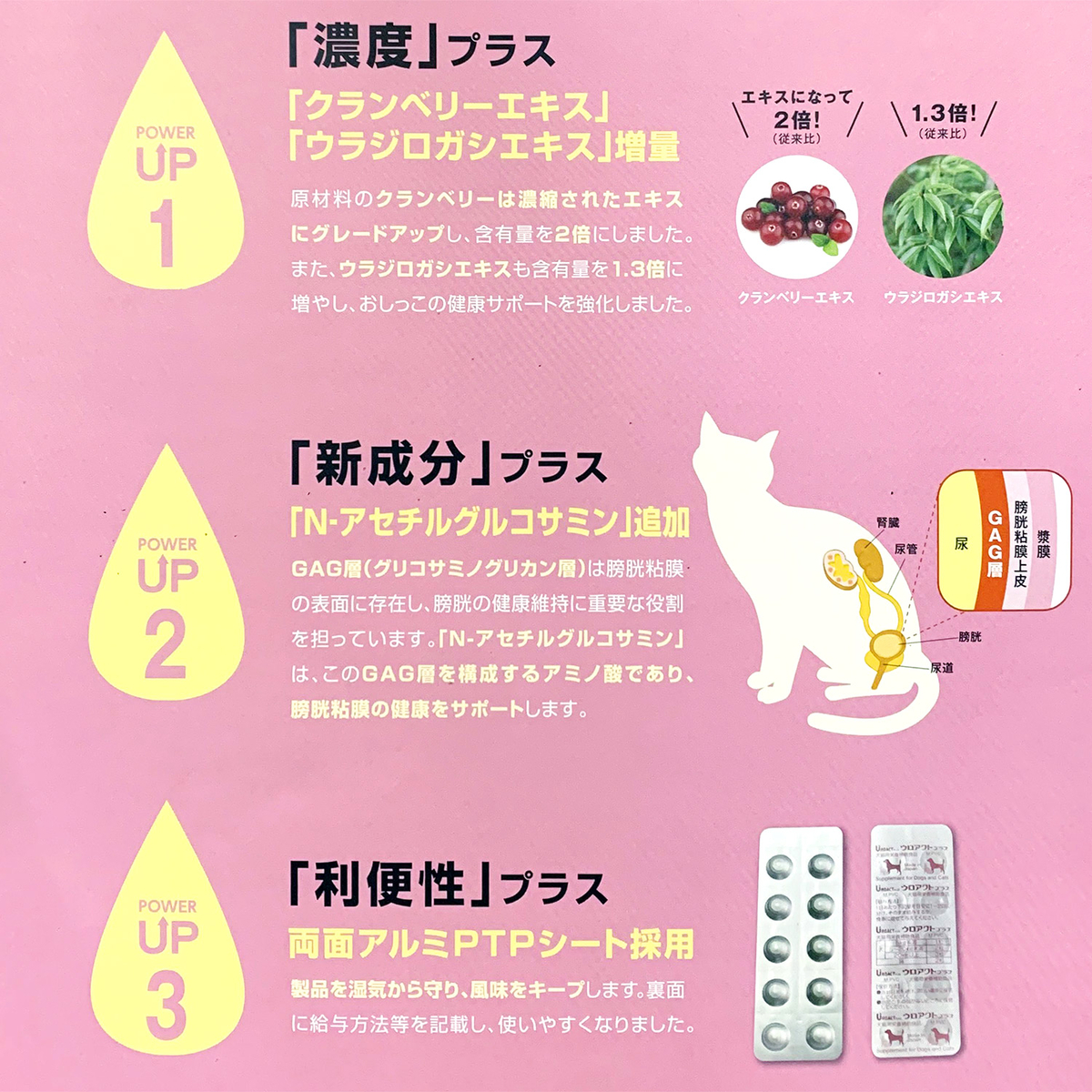 ウロアクトプラス 100粒×3箱 犬猫用栄養補助食品【賞味期限: