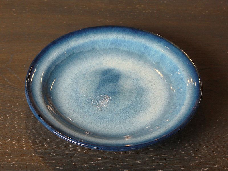 ブルー縁つき七寸皿 | 会津慶山焼