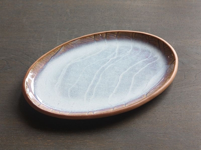 楕円皿・紫釉