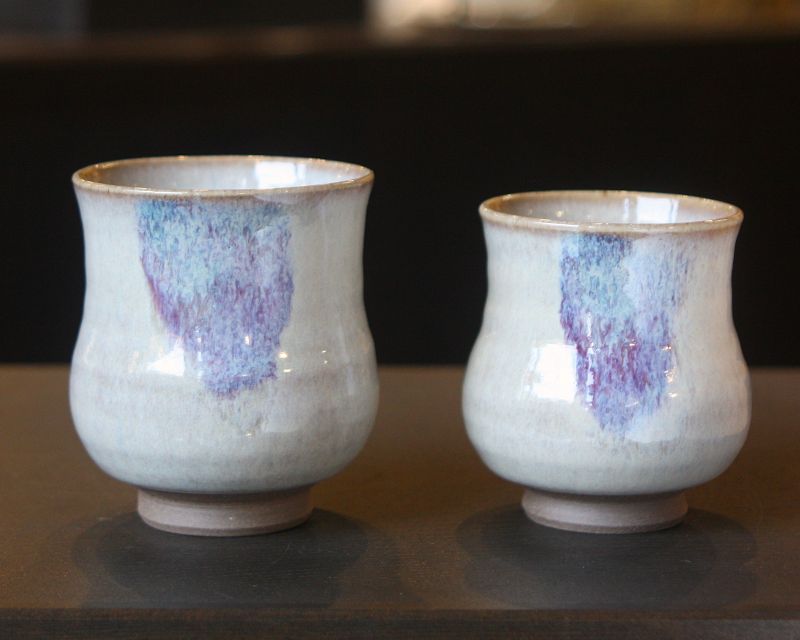 夫婦湯呑・白釉 | 会津慶山焼