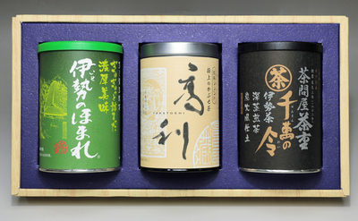 伊勢茶３本セット（缶入りか袋入りが選べます）