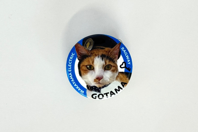 駅長ごたま缶バッジ（ブルー）