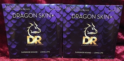 【2set】DR・DAP-11・CUSTOM LIGHT・Dragon Skin+・Phosphor Bronze・11-50・アコギ