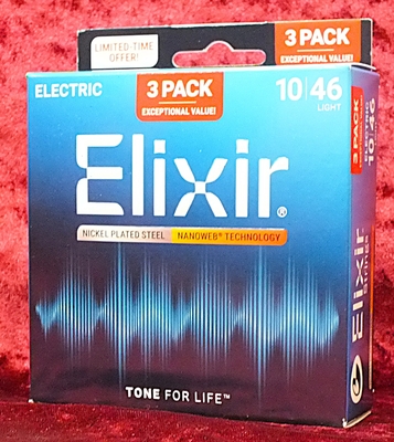 ELIXIR・10～46・NICKEL PLATED STEEL・NANOWEB・エリクサー【今だけお得な3set Pack】