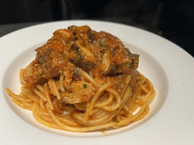 ブリの燻製アラビアータ