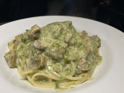 牡蠣と海苔 柚子胡椒のクリームソース