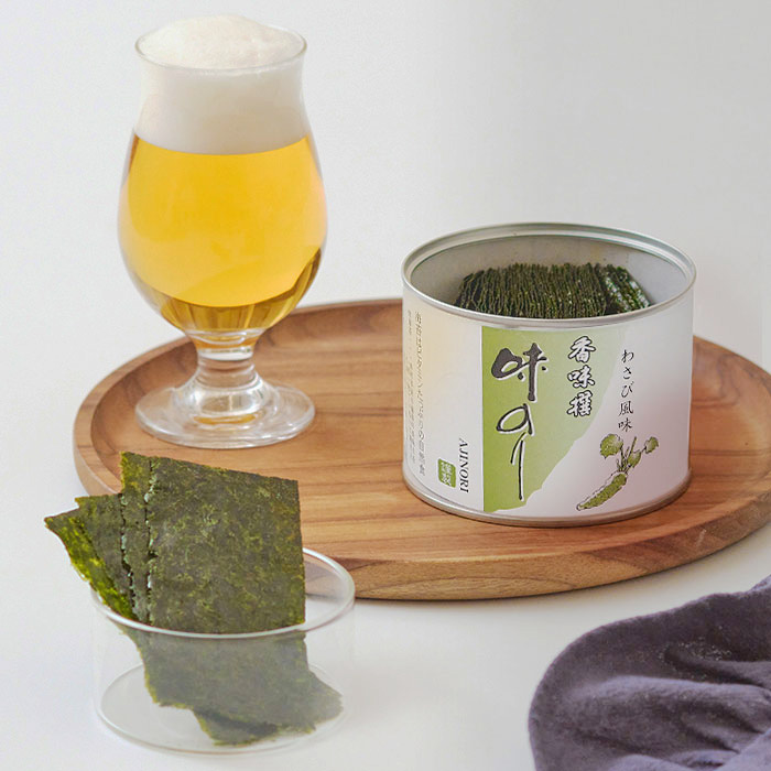 香味撰 味のり ダルマ缶 わさび 8切48枚入り 国産 | 小林海苔店【公式】