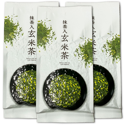 【送料込み】抹茶入り玄米茶 150g×3袋 静岡県掛川産