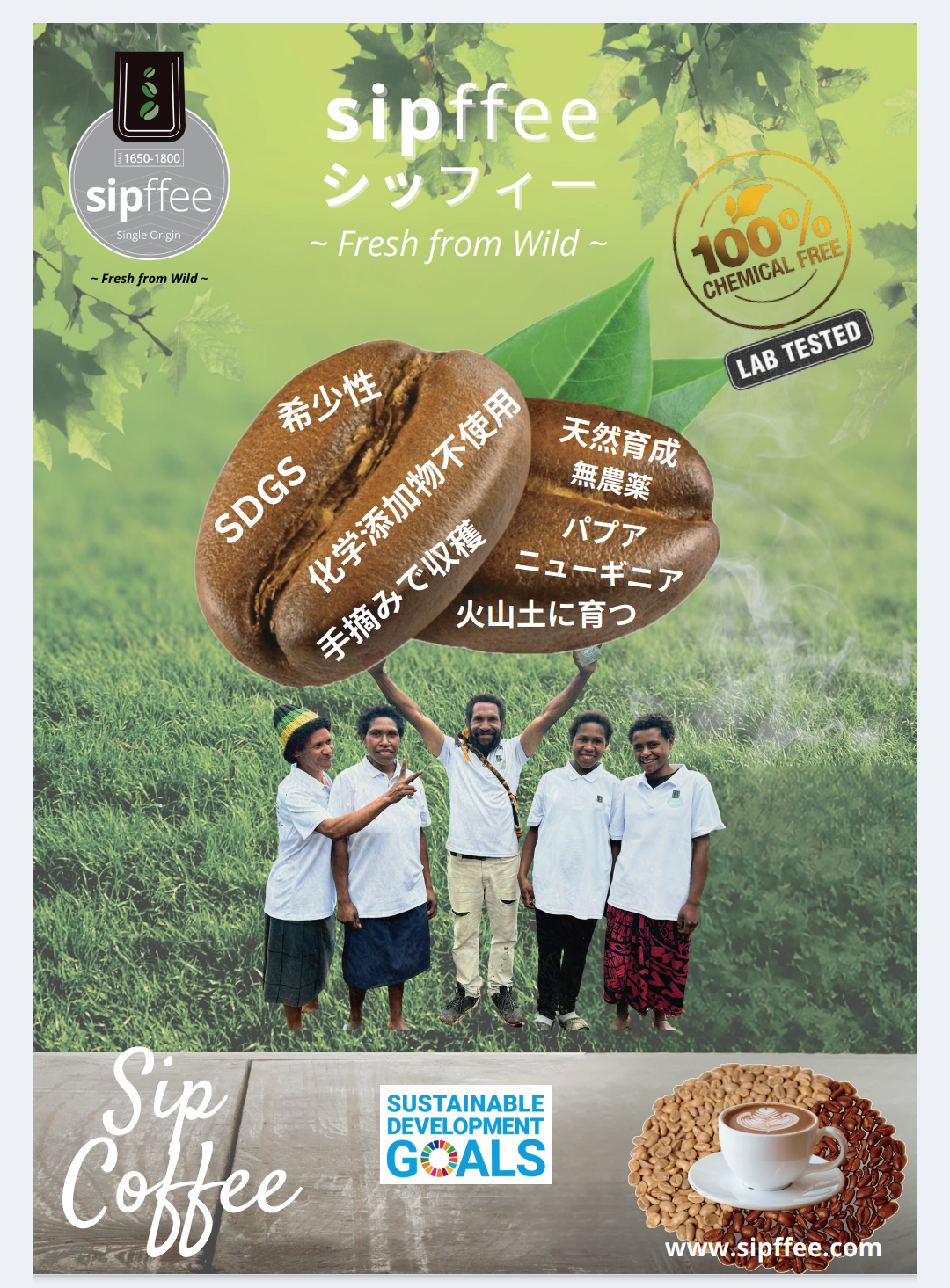 181 ﾊﾟﾌﾟｱﾆｭｰｷﾞﾆｱ シッフィー ワイルドコーヒー1650 | 珈琲豆のおおつか