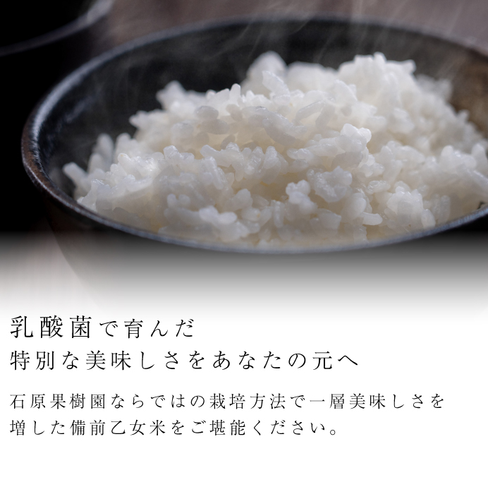 乳酸菌で育んだ別な美味しさをあなたの元へ | 石原果樹園ならではの栽培方法で一層美味しさを増した美禅乙女枚をご堪能ください。